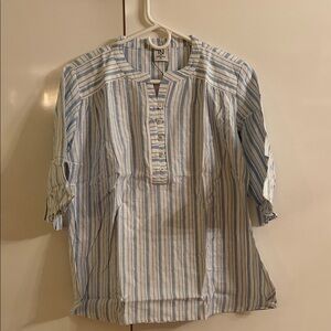 Blue and White Striped Women’s Shirt